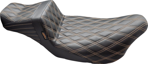 Le Pera #LK-587DLDD-CHET - Tailwhip Daddy Long Legs Seat - Double Diamond w/ Chestnut Thread - FLH/FLT '08-'24