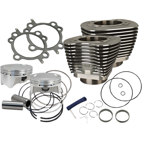 S&S Cycle #910-0481 - 98" Big Bore Cylinder Kit - Wrinkle Black - Twin Cam