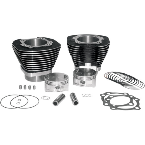 S&S Cycle #910-0205 - 97" Big Bore Cylinder Kit - Wrinkle Black - Twin Cam