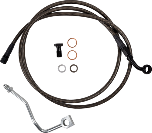 Barnett #254-30-51133-8 - Brake Line - Upper - Carbon Coat w/ Black Fittings - +8"