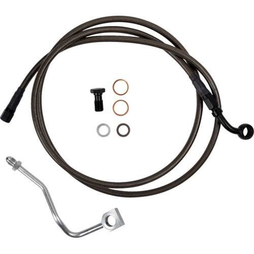 Barnett #25430511336 - Brake Line - Upper - Carbon Coat w/ Black Fittings - +6"