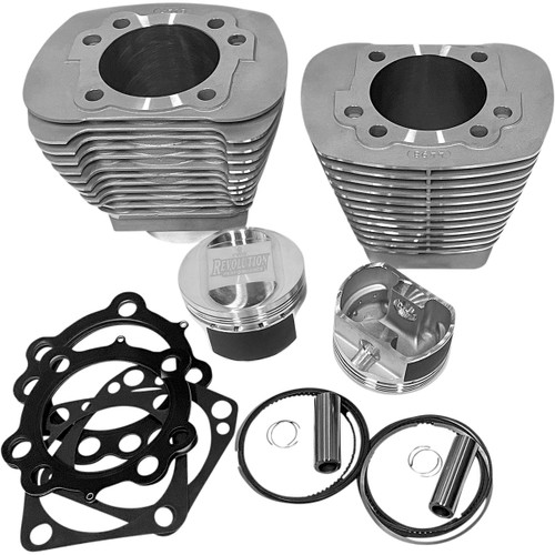 Revolution Performance, LLC #RP201-218W - Cylinder Kit - 92" - Big Bore - Natural Silver - Evolution Big Twin