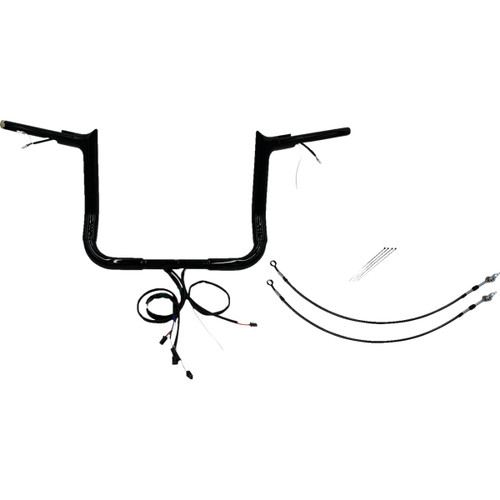 FAT Baggers INC. #801212-B - EZ Install Wired 1-1/2" Pointed Top Handlebar Kit - 12" - Black