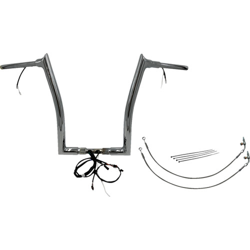 FAT Baggers INC. #801316 - EZ Install Wired 1-1/2" Pointed Top Handlebar Kit - 16" - Chrome