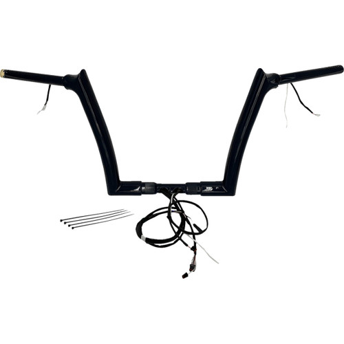 FAT Baggers INC. #802312-B - EZ Install Wired 1-1/2" Pointed Top Handlebar Kit - 12" - Black