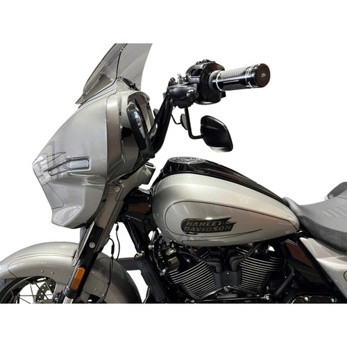 FAT Baggers INC. #945012-B - 1-1/4" EZ Install Pointed Top Handlebar - 12" - Black
