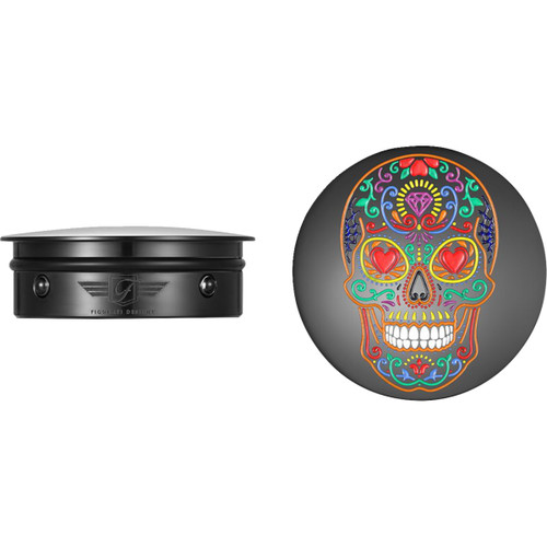 Figurati Designs #FD30-SAC-BLK - Swing Arm Covers - Sugar Skull - Black