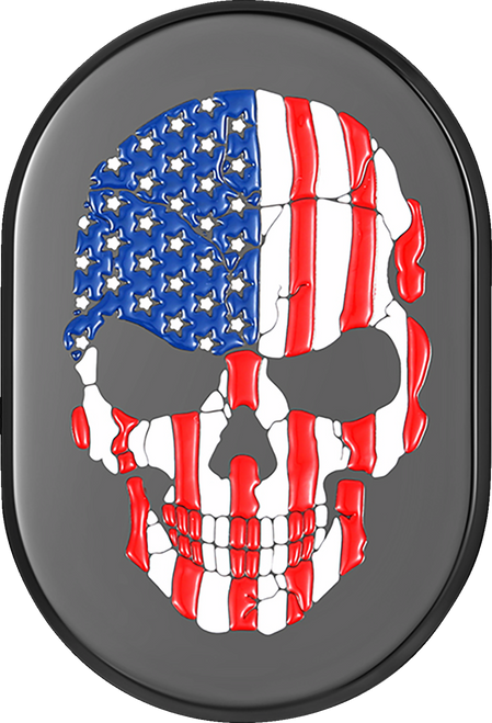 Figurati Designs Antenna Cover - Right Rear Fender - American Flag Skull - Black (#FD25-AC-BLK-RT)