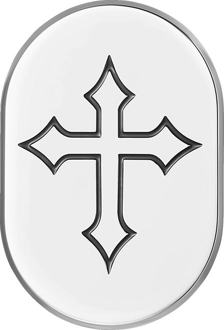 Figurati Designs Antenna Cover - Right Rear Fender - Cross - Chrome (#FD41-AC-SS-RT)