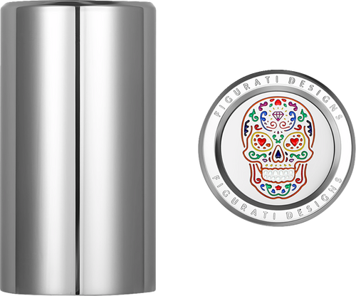 Figurati Designs Docking Cover - Long - Mirror Polished - Sugar Skull (#FD30-DC-25-45-SS)