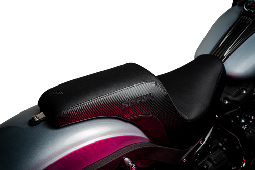 Slyfox #0802-1589 - Lowrider Drifter Seat - Black Logo - Smooth Vinyl - Carbon Fiber - FXLR/FLSB '18-'24