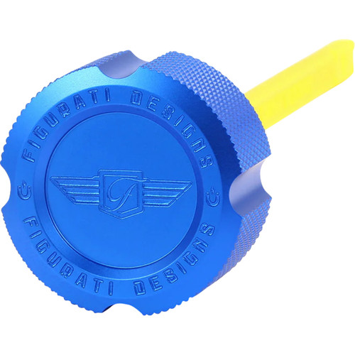 Figurati Designs #FDP01-M8KN-B - Performance Magnetic Oil Dipstick - Knurled - Blue - M8 Touring/Trike