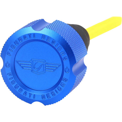 Figurati Designs #FDP01-TCKN-B - Performance Magnetic Oil Dipstick - Knurled - Blue - '07-'16 Touring/Trike