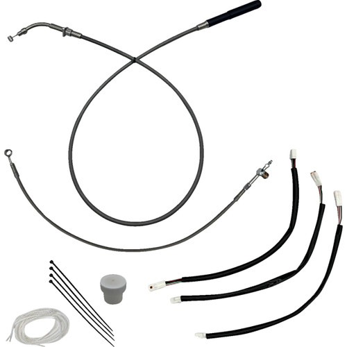 FAT Baggers INC. #149011 - EZ Install Kit - 10"/11"/12" Handlebars - Upper Clutch - Braided Stainless Steel
