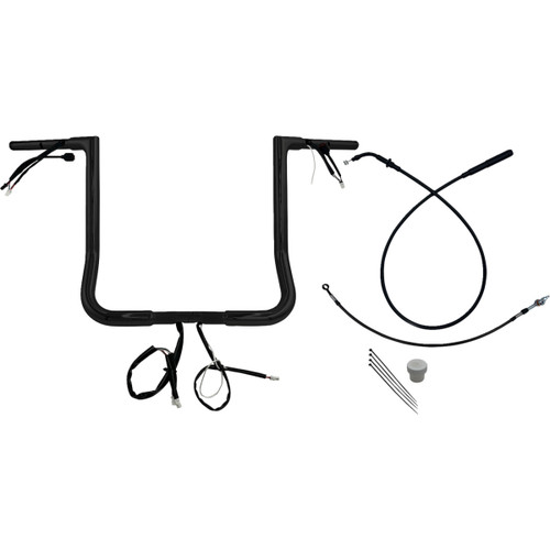 FAT Baggers INC. #749016-B - EZ Install Wired Handlebar Kit - 1-1/4" - Flat Top - 16" - Black
