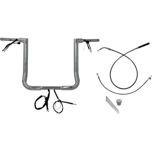 FAT Baggers INC. #649016 - EZ Install Wired Handlebar Kit - 1-1/2" - Flat Top - 16" - Chrome