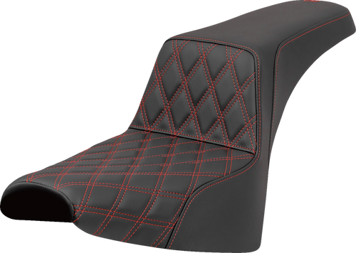 Saddlemen Step-Up Seat - Front Lattice Stitch - Red Stitch - FXST/FXBB '18-'25