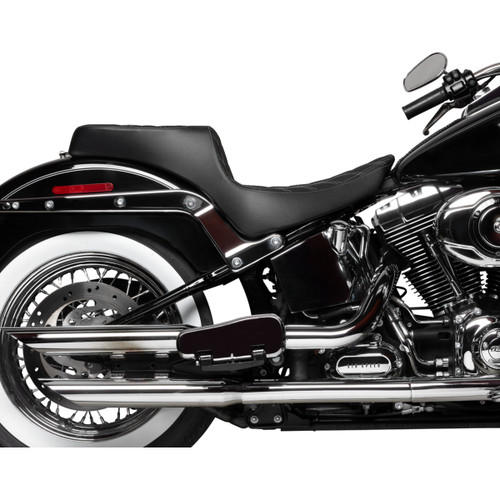Drag Specialties Seats - Performance Predator 2-Up Seat - Vinyl - Double Diamond - Silver Thread - FL '00-'17