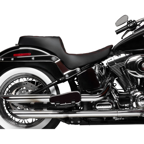 Drag Specialties Seats - Performance Predator 2-Up Seat - Vinyl - Double Diamond - Red Thread - FL '00-'17
