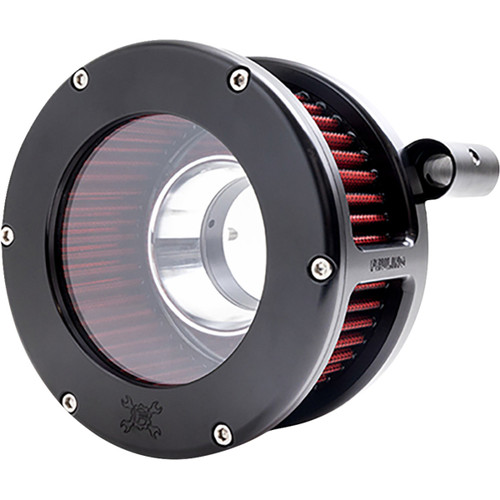 Feuling Parts #5464 - BA Air Cleaner Kit - Black/Clear with Red Filter - '93-'99 Evolution Big Twin