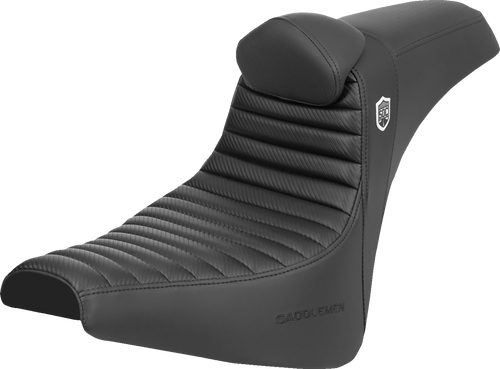 Saddlemen Pro Series SDC Performance Seat - w/ Backrest - Tuck-n-Roll/Carbon Fiber - Gripper - FX '18-'24