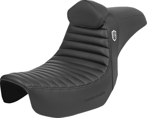 Saddlemen Pro Series SDC Performance Seat - w/ Backrest - Tuck-n-Roll/Carbon Fiber - Gripper - Dyna '06-'17