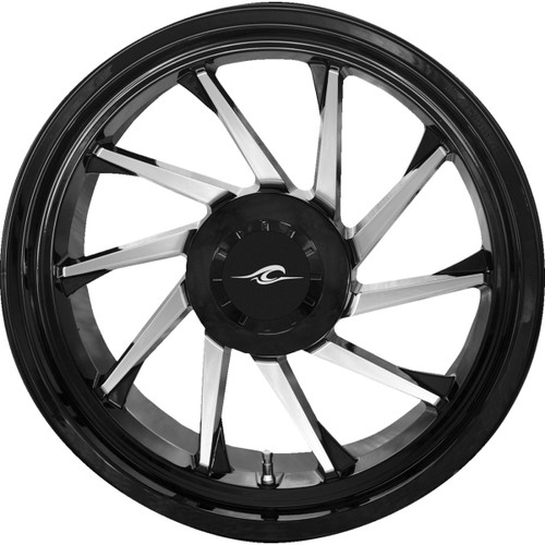 Coastal Moto #3D-HURR-187T-BC - Wheel - Hurricane 3D - Rear Right - Black/Chrome - 18" - Trike