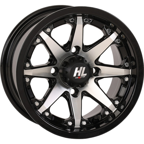 High Lifter #12HL10-1110 - Wheel - HL10 - Front/Rear - Gloss Black w/Machined - 12x7 - 4/110 - 4+3