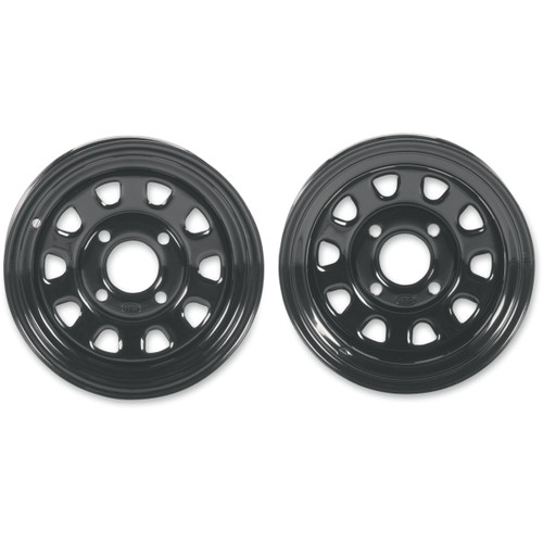 ITP #1223050014B - Delta Steel Wheel - Front/Rear - Black - 12x7 - 4/110 - 4+3 (15 mm)