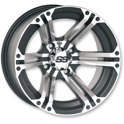 ITP #1228364404B - Wheel - SS212 - Front/Rear - Machined Black - 12x7 - 4/110 - 5+2