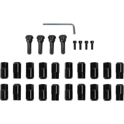 Moose Offroad - Lug Nuts with Valve Stems - 12 mm x 1.50 - Black - Flat - 20 Pack