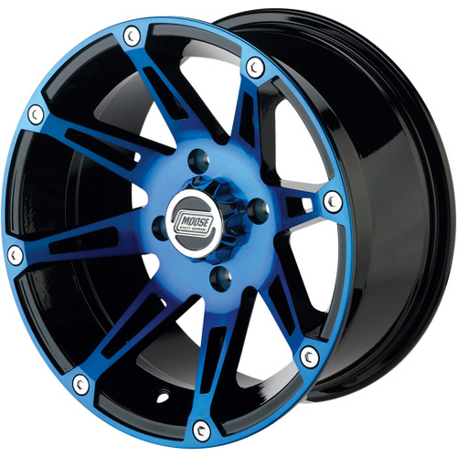 Moose Offroad - Wheel - 387X - Rear - Anodized Blue/Black - 14x8 - 4/156 - 4+4