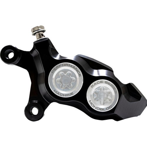 Performance Machine (PM) #0053-2957-MC - Caliper - 137 X 4B - Left - Black Anodized with Clear Bore Caps