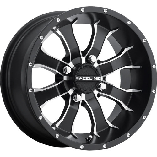 Raceline Wheels #A7710556-32 - Wheel - Mamba - Front - Black/Machined - 10x5 - 4/156 - 3+2