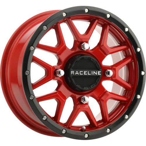 Raceline Wheels #A94R-47037+10 - Wheel - Krank - Simulated Beadlock - Front/Rear - Red - 14x7 - 4/137 - 5+2 (+10 mm)