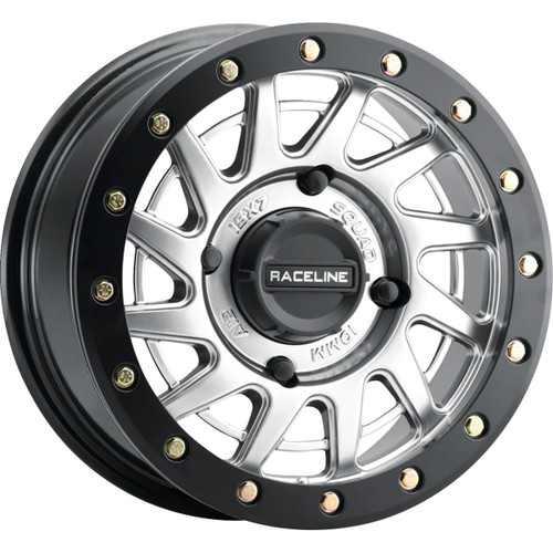Raceline Wheels #A12SB-57056+38 - Wheel - Squad - Front/Rear - Hyper Silver/with Black Ring - 15x7 - 4/156 - 6+1 (+38 mm)