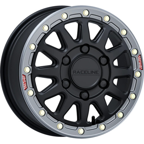 Raceline Wheels #A14BG-56560+74 - Wheel - Alpha - Front/Rear - Black/with Gun Metal Ring - 15x6.5 - 6/139.7 - +74 mm