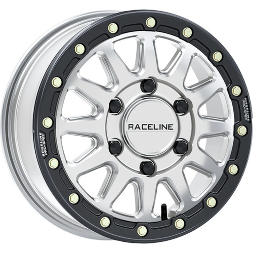 Raceline Wheels #A14SB-56560+74 - Wheel - Alpha - Front/Rear - Hyper Silver/with Black Ring - 15x6.5 - 6/139.7 - +74 mm