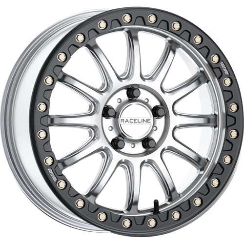 Raceline Wheels #A14SB-77012+40 - Wheel - Alpha - Front/Rear - Hyper Silver/with Black Ring - 17x7 - 5/4.5 - +40 mm
