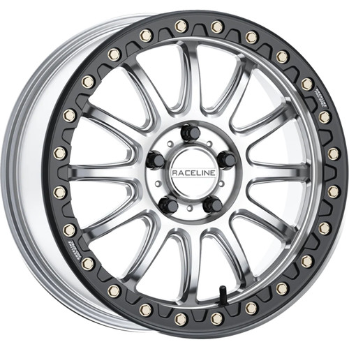 Raceline Wheels #A14SB-77056+40 - Wheel - Alpha - Front/Rear - Hyper Silver/with Black Ring - 17x7 - 4/156 - +40 mm
