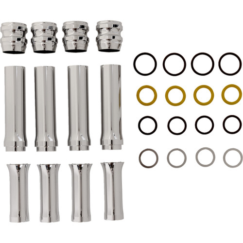 Arlen Ness #03-632 - Pushrod Tube Cover Kit - 10 Gauge® - Chrome - Twin Cam