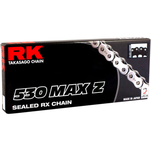 RK #530MAXZ-150-BC - 530 Max Z - Drive Chain - 150 Links - Black & Chrome