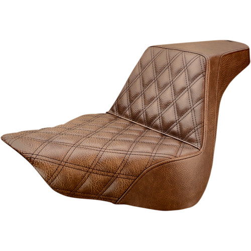 Saddlemen #818-27-172BR - Step-Up Seat - Front Lattice Stitch - Brown - FL/FX '18-'24