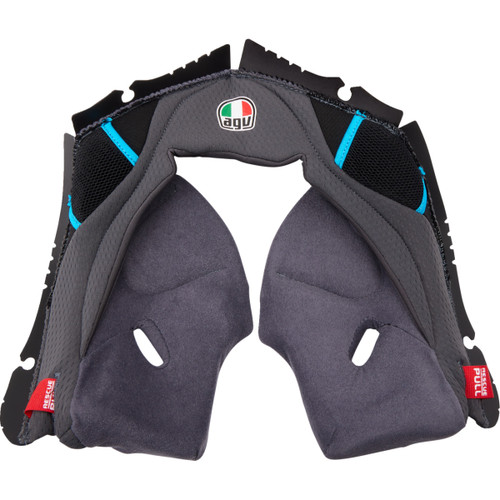 AGV #201850005623G2X - Pista GP RR Cheek Pads - Gray/Cyan - 2XL