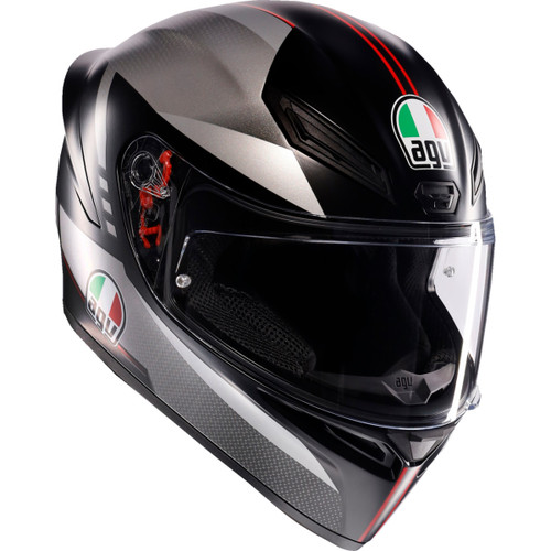 AGV #2118394003-034-XL - K1 S Helmet - Lap - Matte Black/Gray/Red - XL