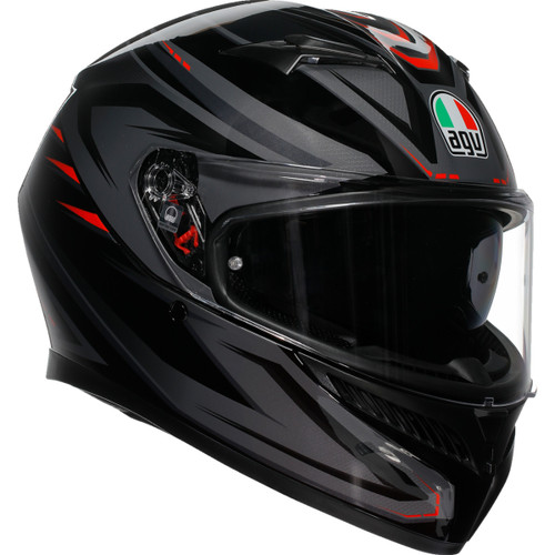 AGV #2118381004-021-L - K3 Helmet - Syth - Black/Red - Large