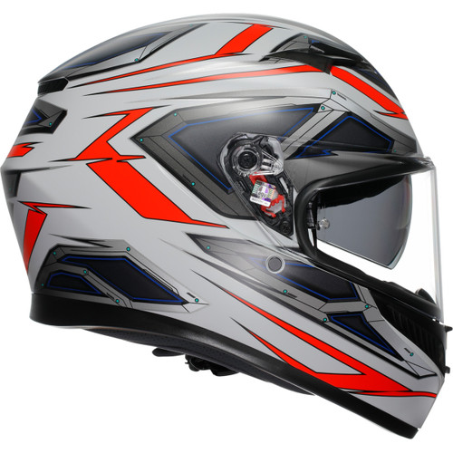 AGV #2118381004-020-XL - K3 Helmet - Space - Matte White/Red Fluo - XL