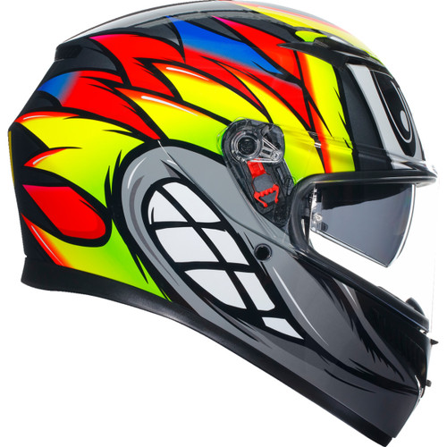 AGV #2118381004012S - K3 Helmet - Birdy 2.0 - Gray/Yellow/Red - Small