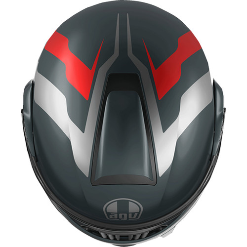 AGV #2118296002006L - Streetmodular Helmet - Resia - Matte Gray/Silver/Red - Large