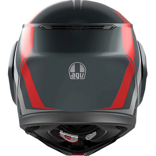 AGV #21182960020062X - Streetmodular Helmet - Resia - Matte Gray/Silver/Red - 2XL
